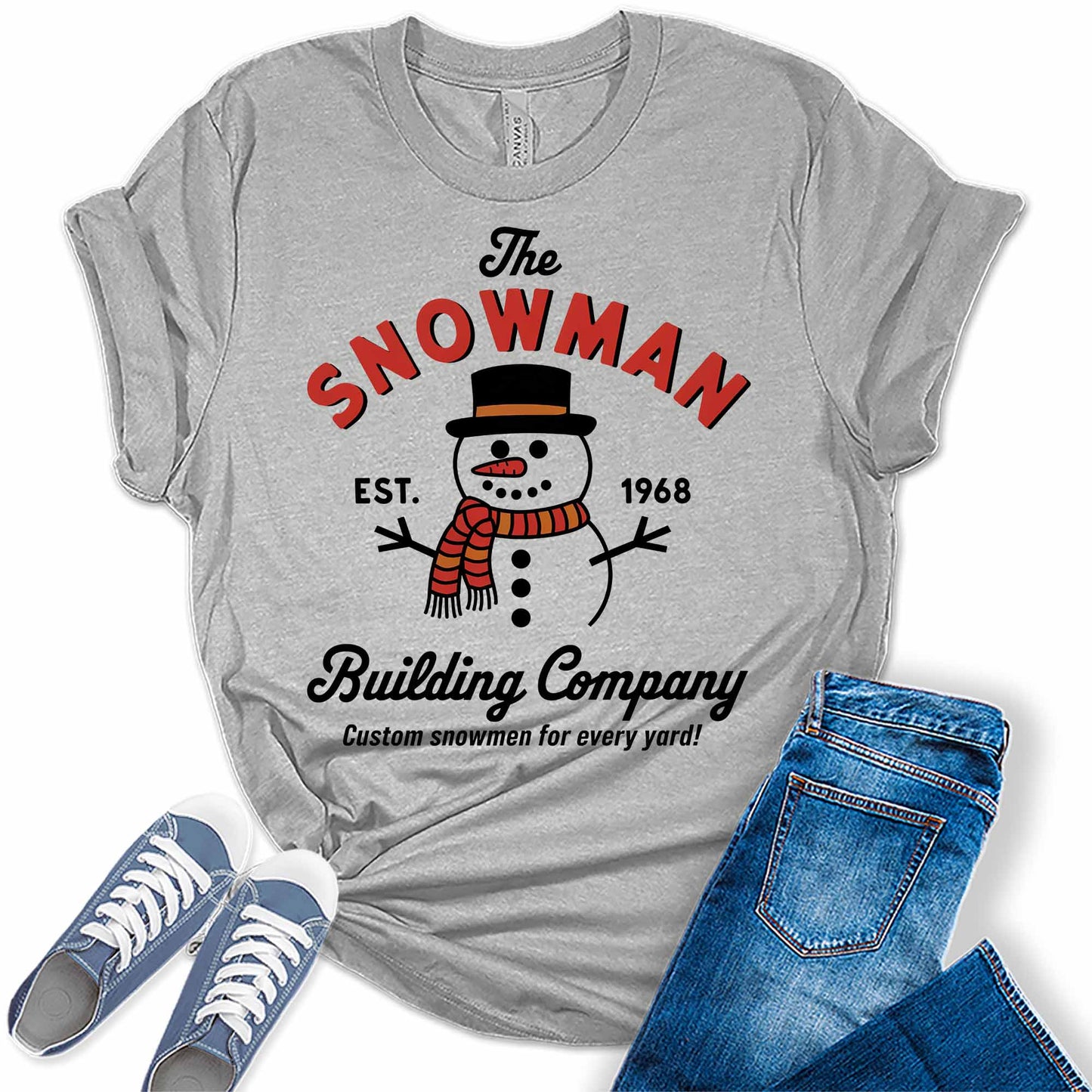 Women's Snowman EST. 1968 Christmas Graphic Tees
