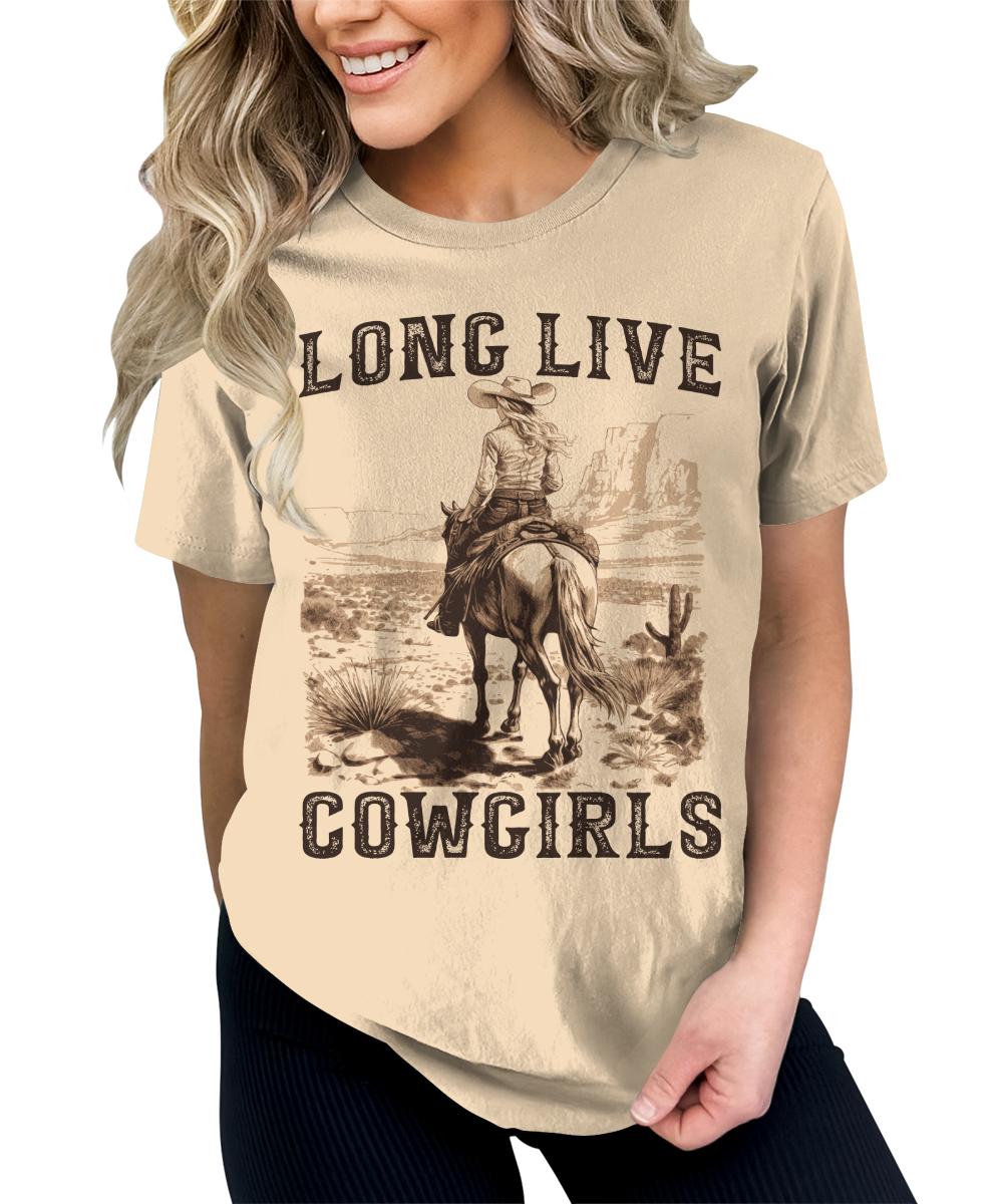 Long Live Cowgirls Tshirt Western Shirts for Women Country Concert Top