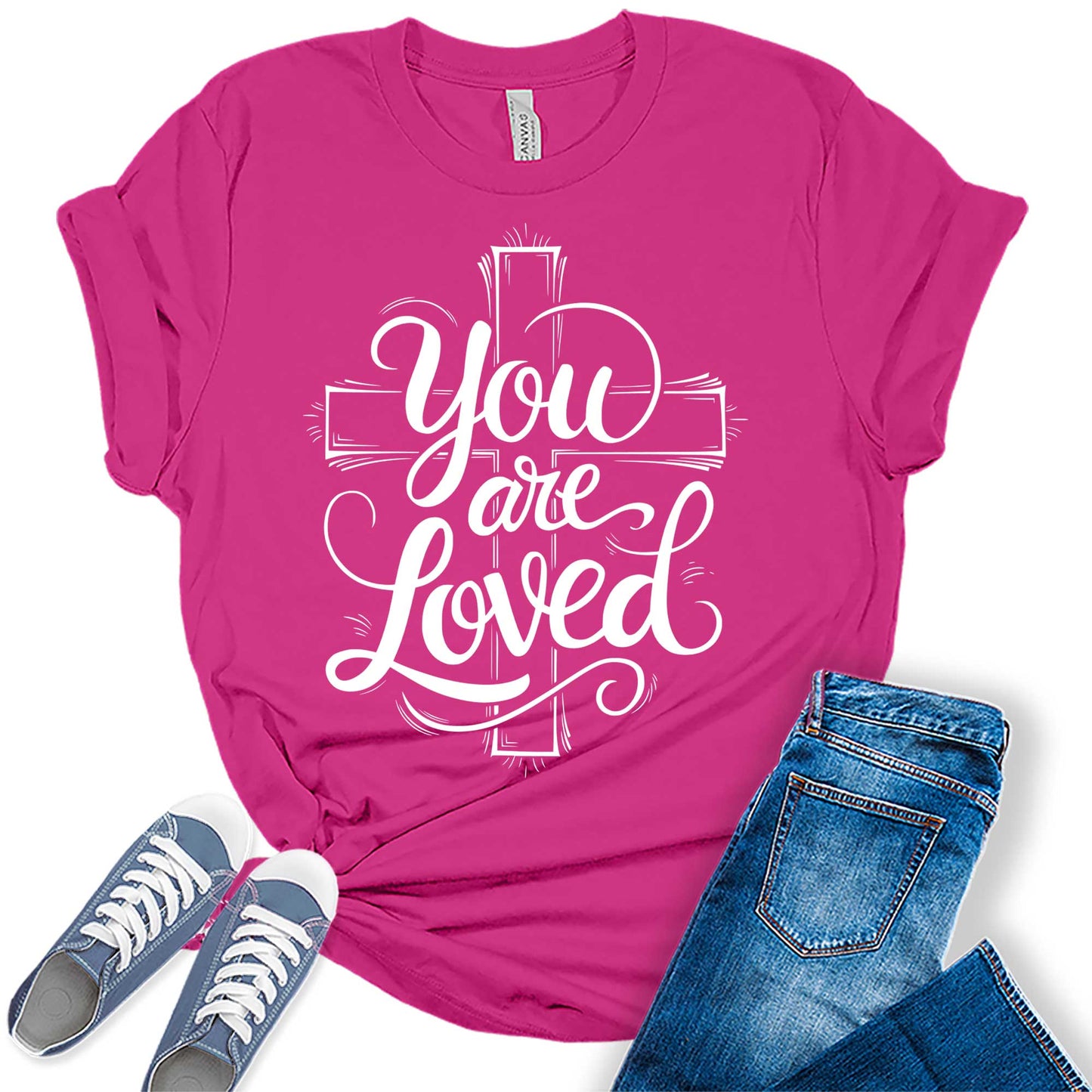 Women's You Are Loved Motivational Christian Graphic Tees