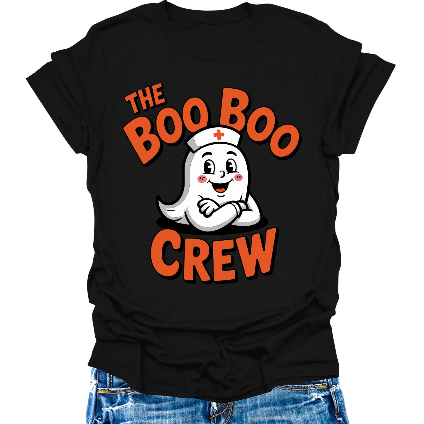 Boo Boo Crew Nurse Shirt Halloween Shirts Womens Cute Ghost Graphic Tees