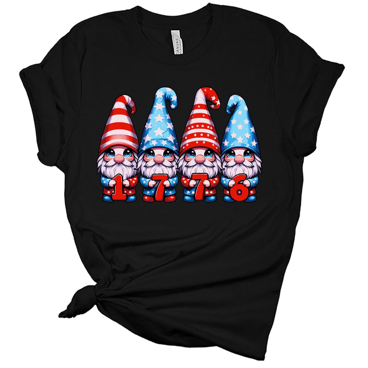 4th Of July American Flag 1776 Gnomes Graphic Tees for Womens