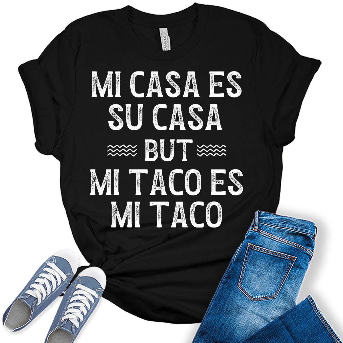 Cinco De Mayo Shirt Mi Taco ES Mi Taco T Shirt Letter Print Graphic Tees for Women