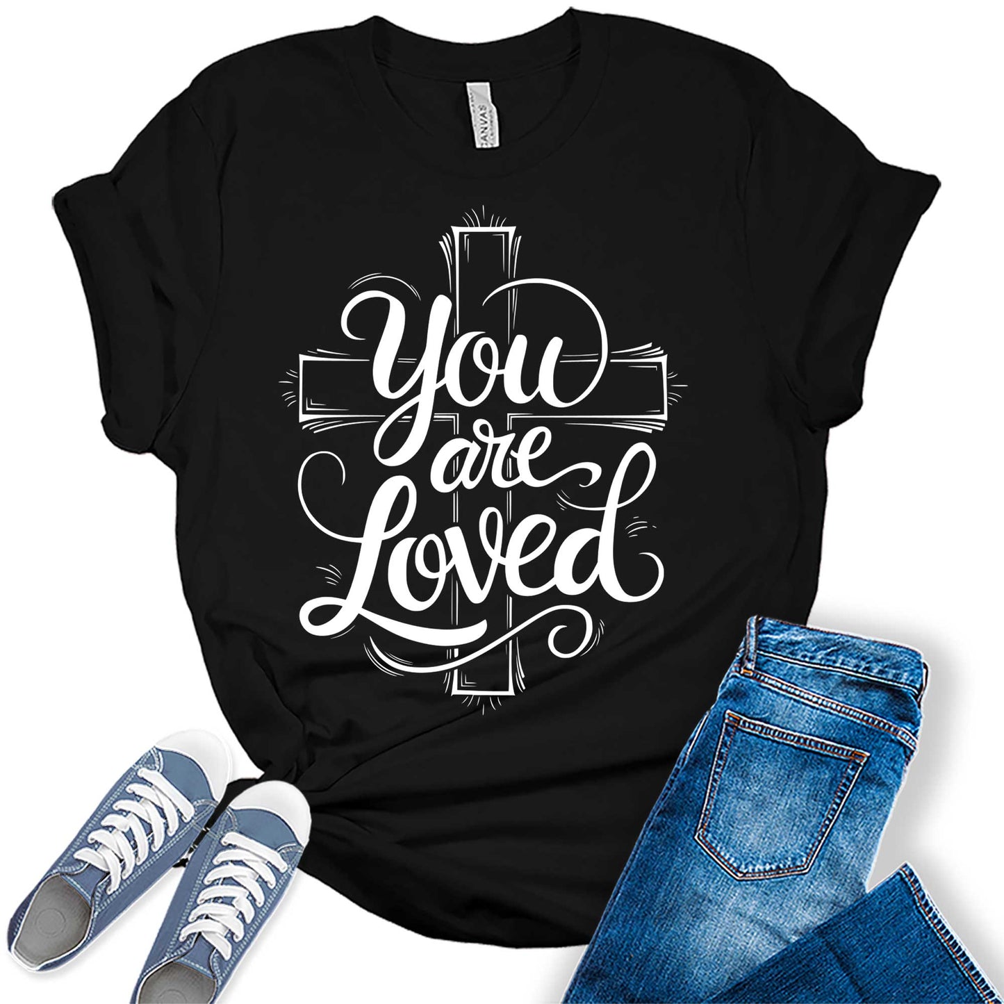 Women's You Are Loved Motivational Christian Graphic Tees