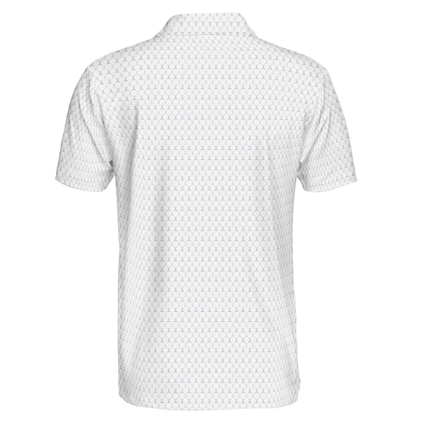 Golf Club Polo Shirt for Men White Navy Blue Moisture Wicking Short Sleeve Golf Top