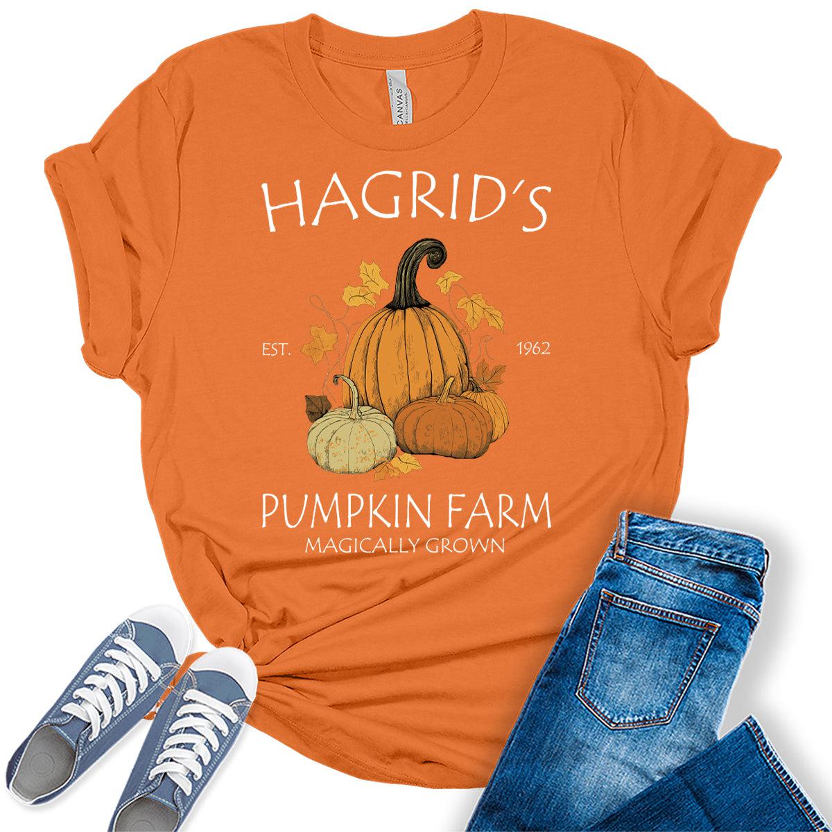 Halloween Shirts for Women Thanksgiving Pumpkin Farm Shirts Cute Fall Graphic Tees