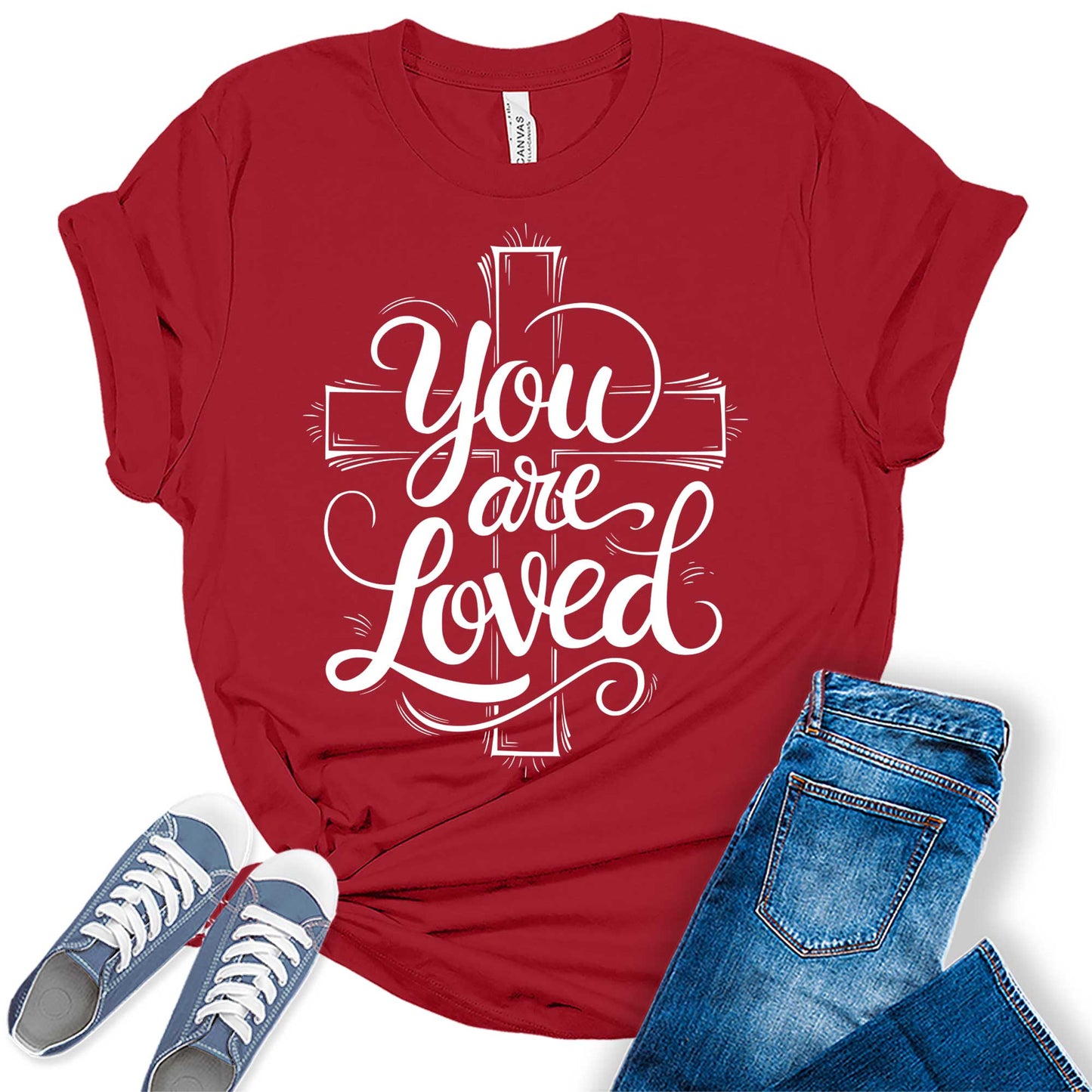 Women's You Are Loved Motivational Christian Graphic Tees