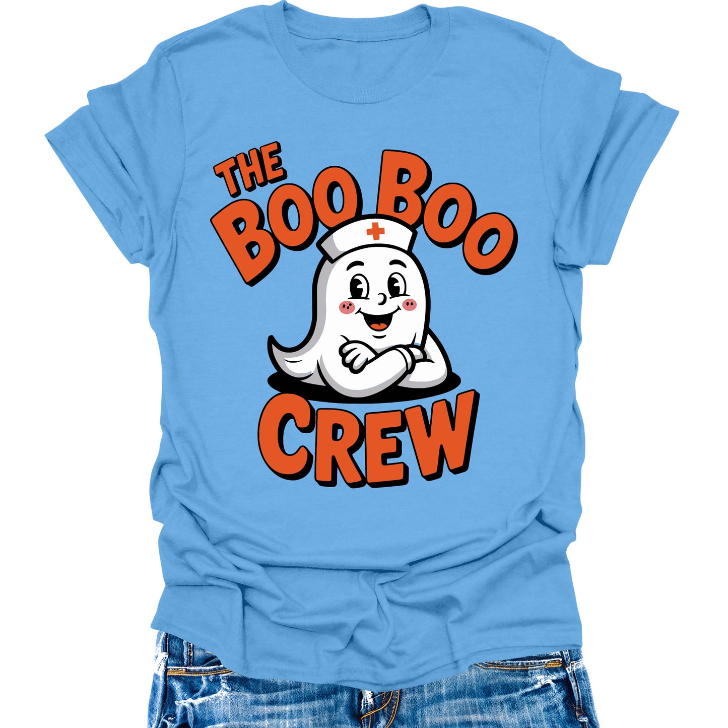 Boo Boo Crew Nurse Shirt Halloween Shirts Womens Cute Ghost Graphic Tees