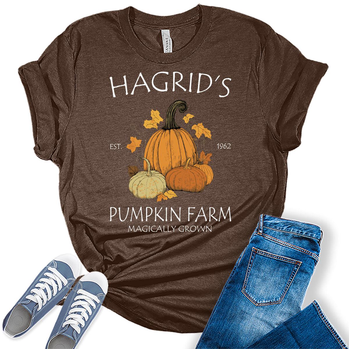 Halloween Shirts for Women Thanksgiving Pumpkin Farm Shirts Cute Fall Graphic Tees