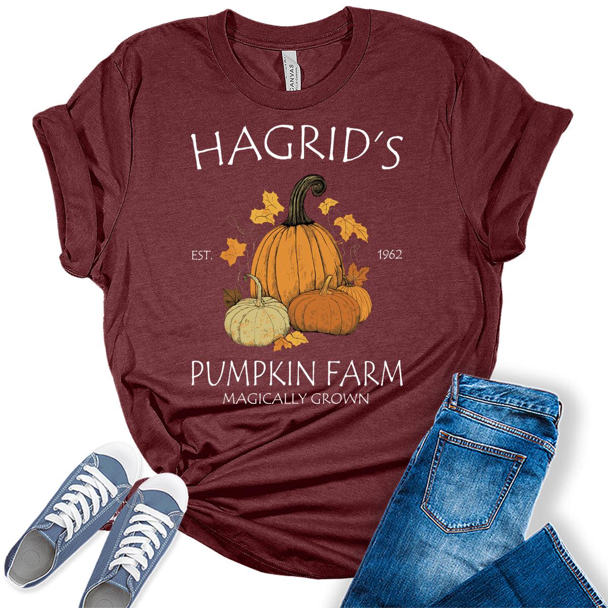 Halloween Shirts for Women Thanksgiving Pumpkin Farm Shirts Cute Fall Graphic Tees