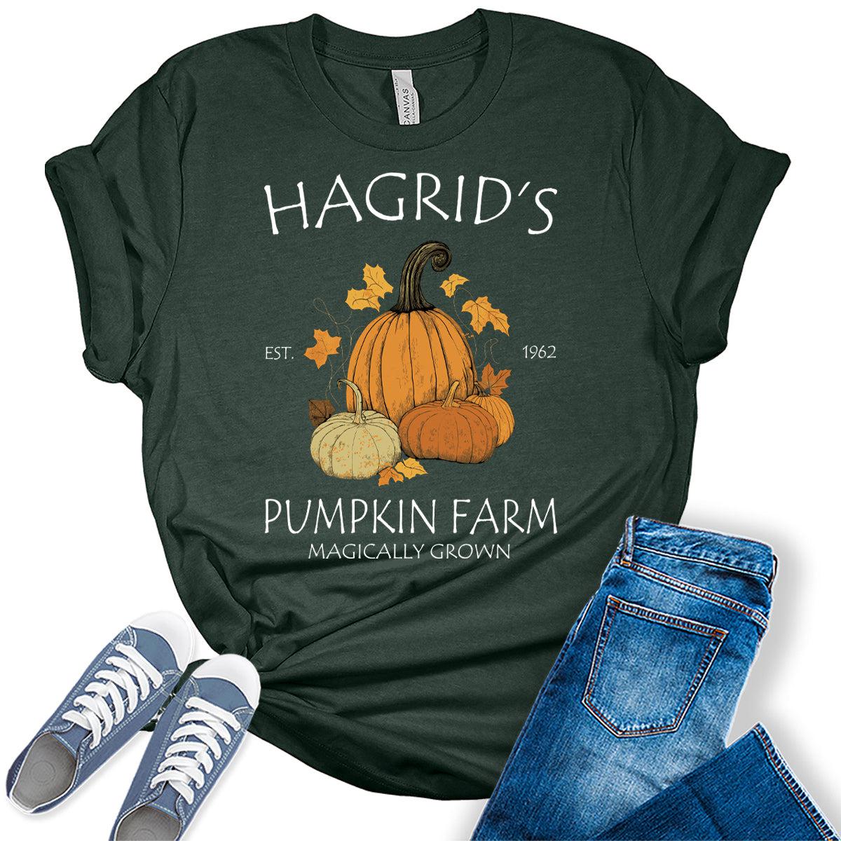 Halloween Shirts for Women Thanksgiving Pumpkin Farm Shirts Cute Fall Graphic Tees