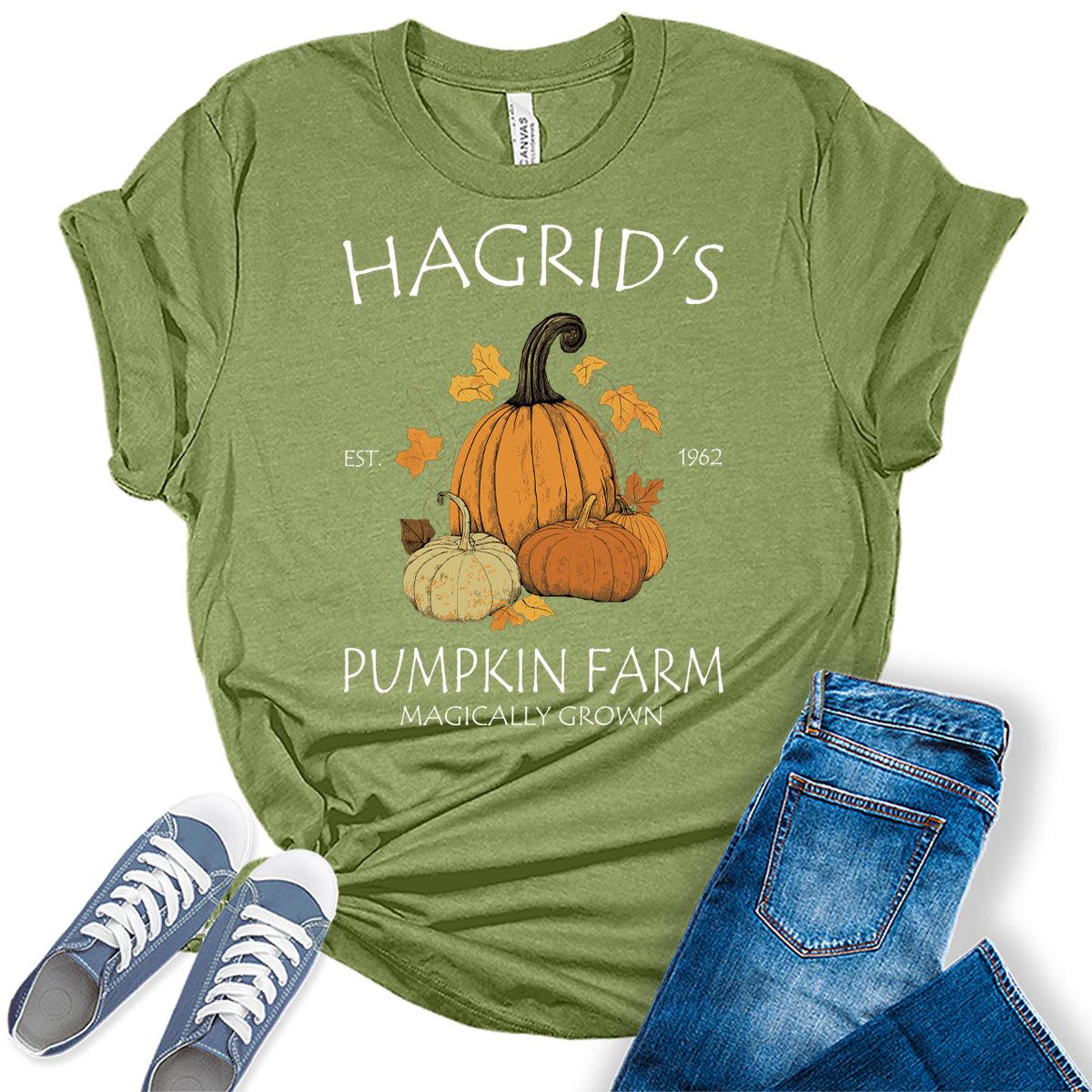 Halloween Shirts for Women Thanksgiving Pumpkin Farm Shirts Cute Fall Graphic Tees