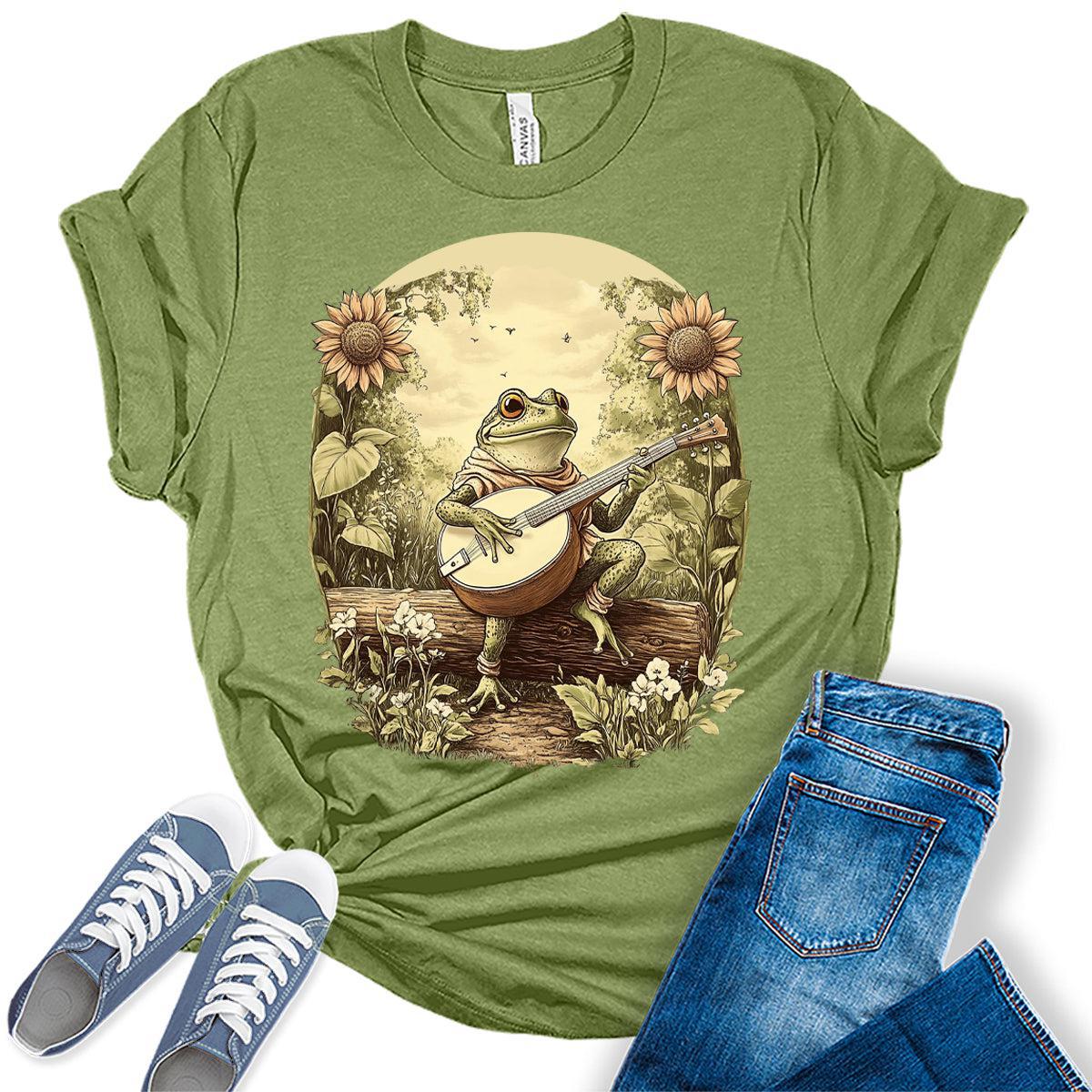 Womens Sunflower Frog T-Shirt