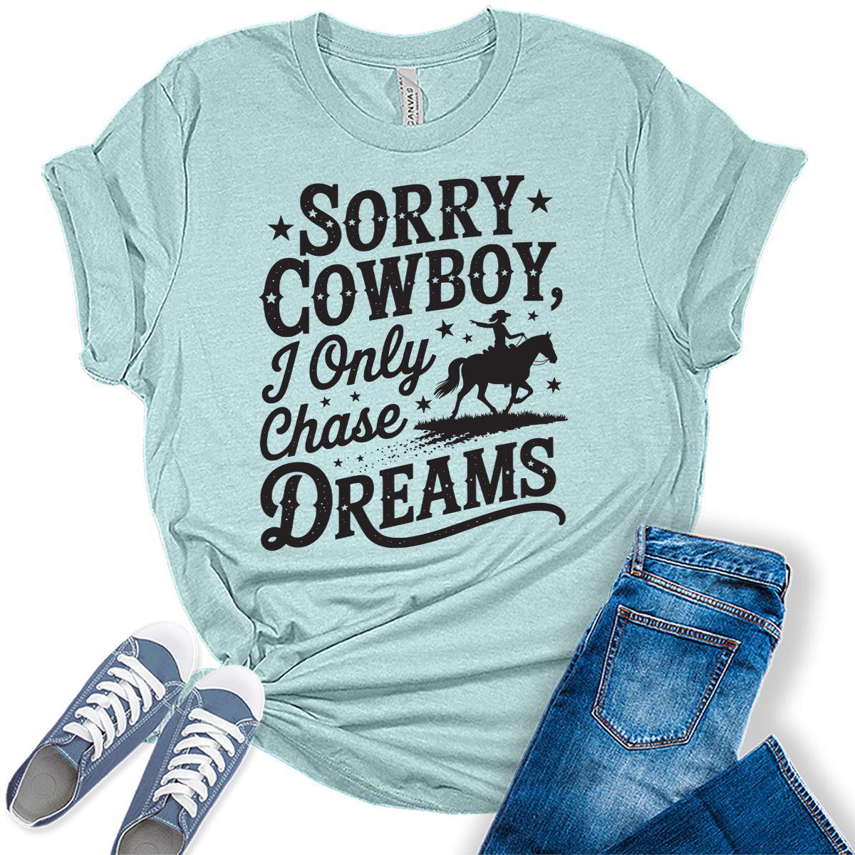 Western Outfit For Women Cowgirl Shirts Rodeo Sorry Cowboy Graphic Tees Bella Plus Sized Tops