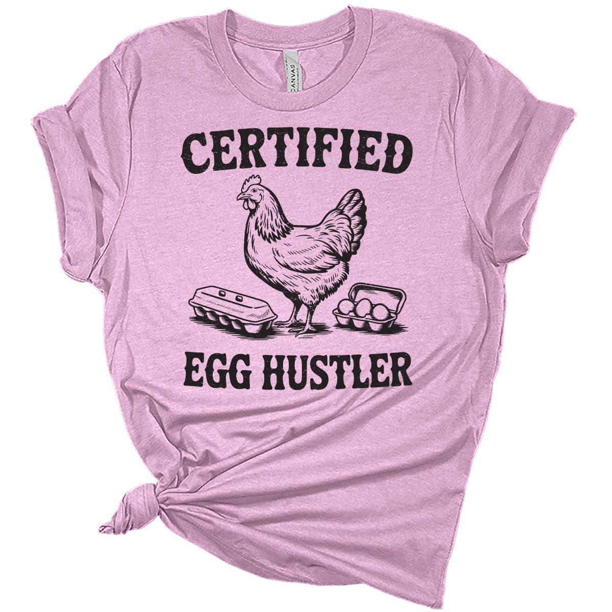 Women's Chicken Shirts Certified Egg Hustler Cute Trendy Casual Graphic Tees Bella Plus Sized Tops