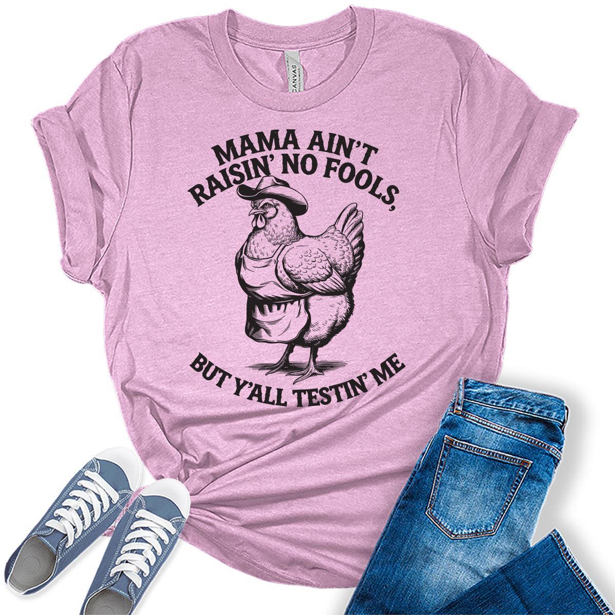 Mama Shirt Western Outfit For Women Mom Shirts No Fools Mother's Day Graphic Tees Bella Plus Sized Tops