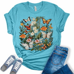 Aesthetic Floral Butterfly Fairycore Cottagecore Women's Graphic Tee