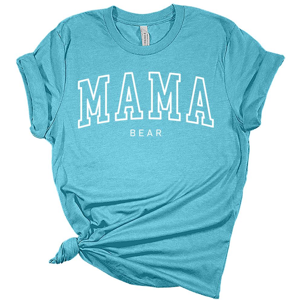 Womens Mama Bear Shirt Casual Mom Tshirts Cute Letter Print Graphic Tees Short Sleeve Tops for Women