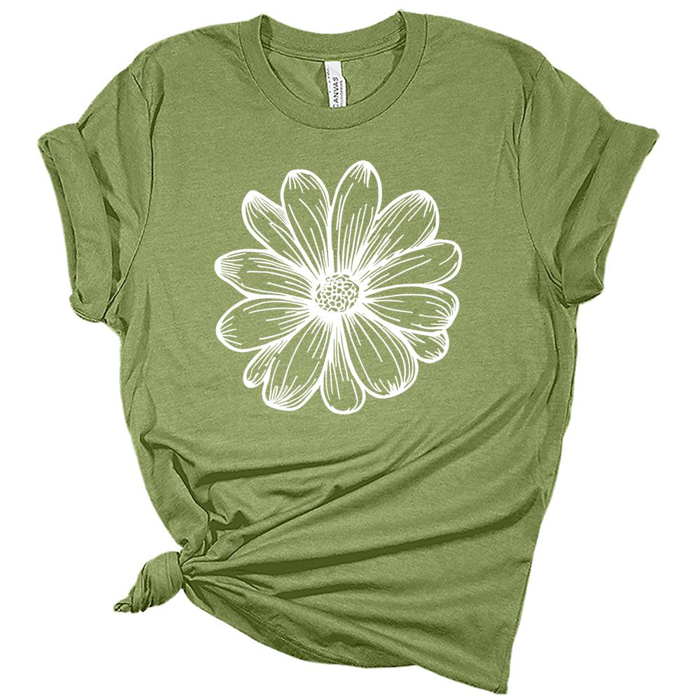 Womens Trendy Summer Cute Daisy Shirt Casual Ladies Floral Bella Graphic Tees Spring Short Sleeve for Women