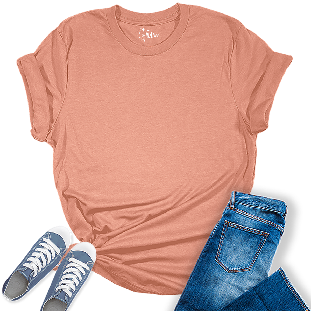 Womens Heather Prism Sunset T Shirts Premium Casual Short Sleeve Shirts Oversized Tops