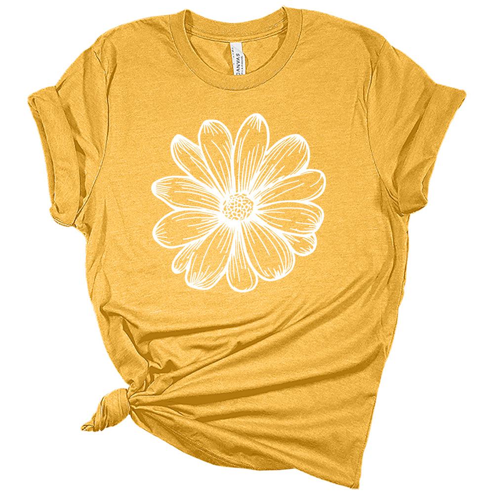 Womens Trendy Summer Cute Daisy Shirt Casual Ladies Floral Bella Graphic Tees Spring Short Sleeve for Women