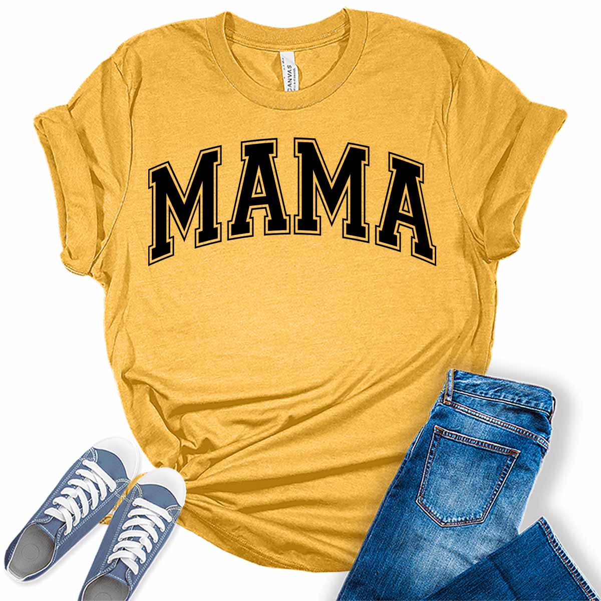 Mama Shirt Cute Letter Print T Shirt Summer Graphic Tees for Women