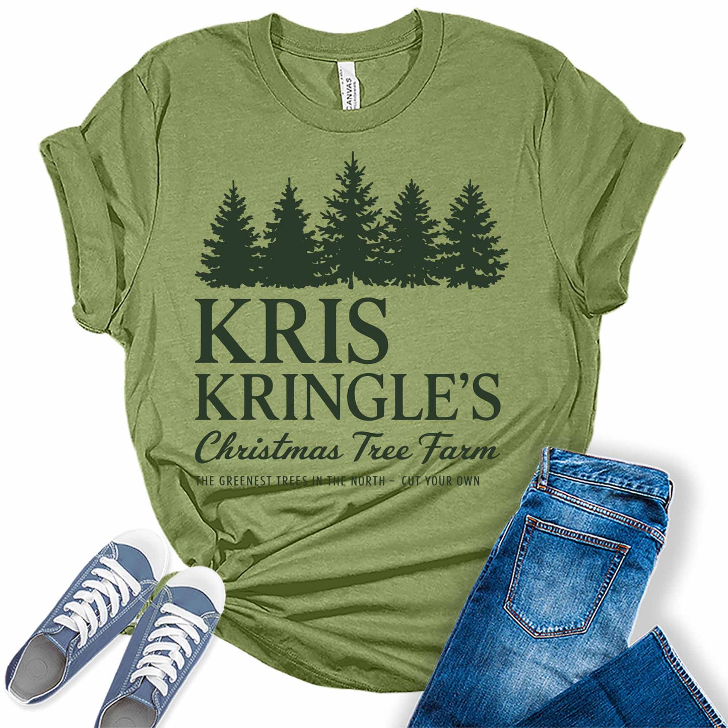 Women's Kris Kringle's Greenest Trees Christmas Graphic Tees