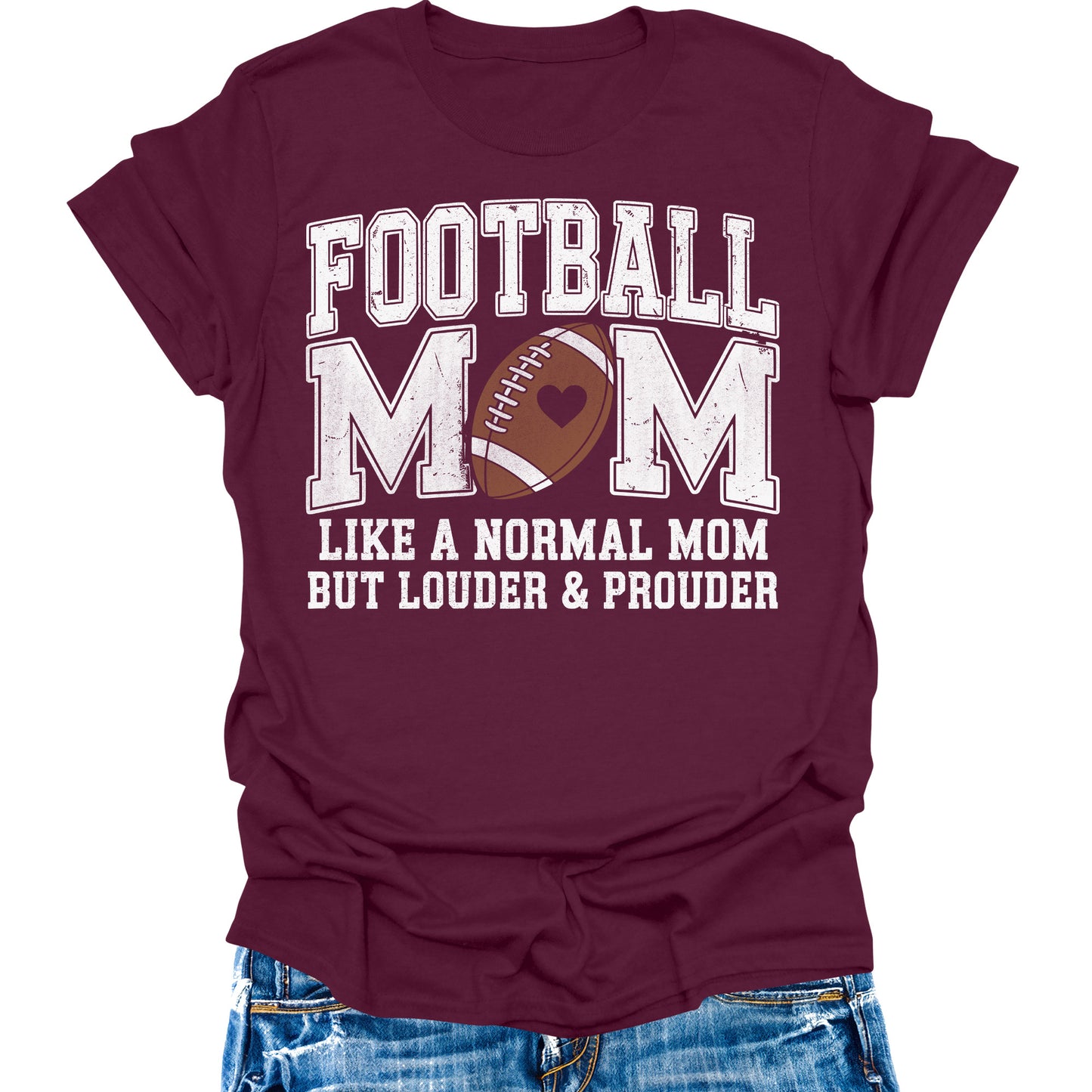 Football Mom Shirt Womens Game Day Shirts Funny Casual Short Sleeve Graphic Tees