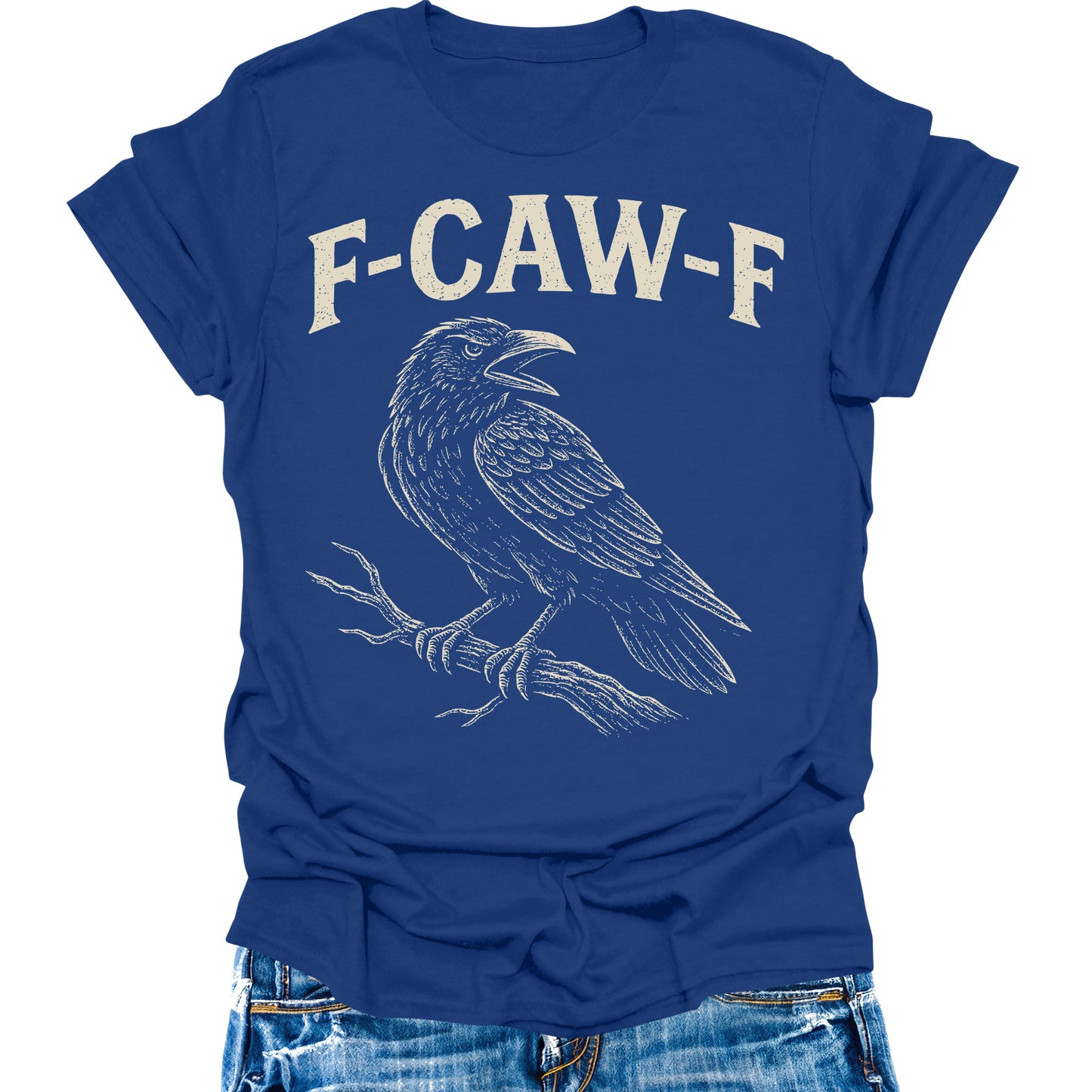 F-Caw-F Crow Shirt Womens Graphic Tees Funny Black Crow Tops