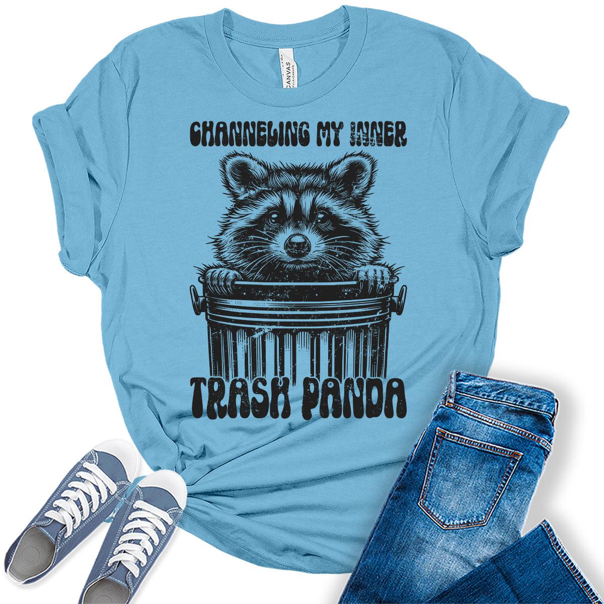 Women's Raccoon Trash Panda Tshirt Girls Funny Graphic Tee Shirts