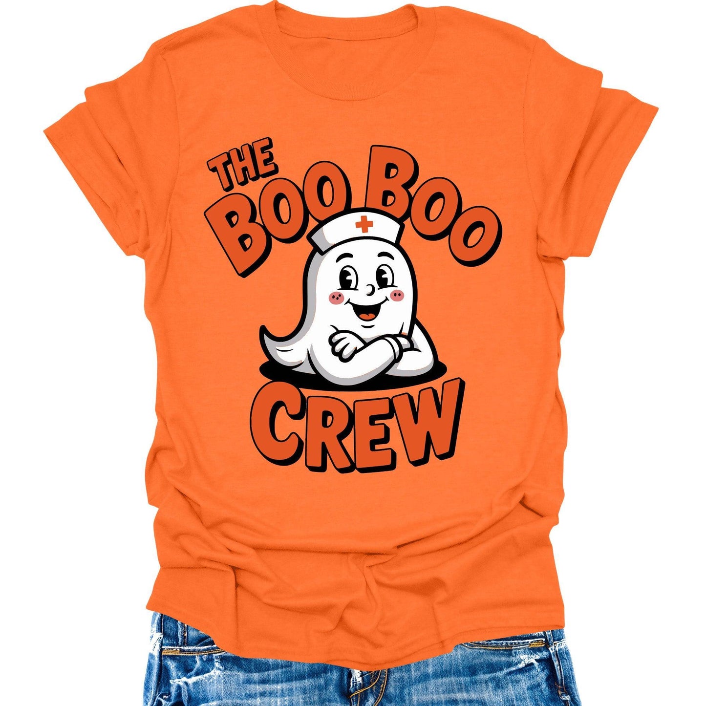Boo Boo Crew Nurse Shirt Halloween Shirts Womens Cute Ghost Graphic Tees