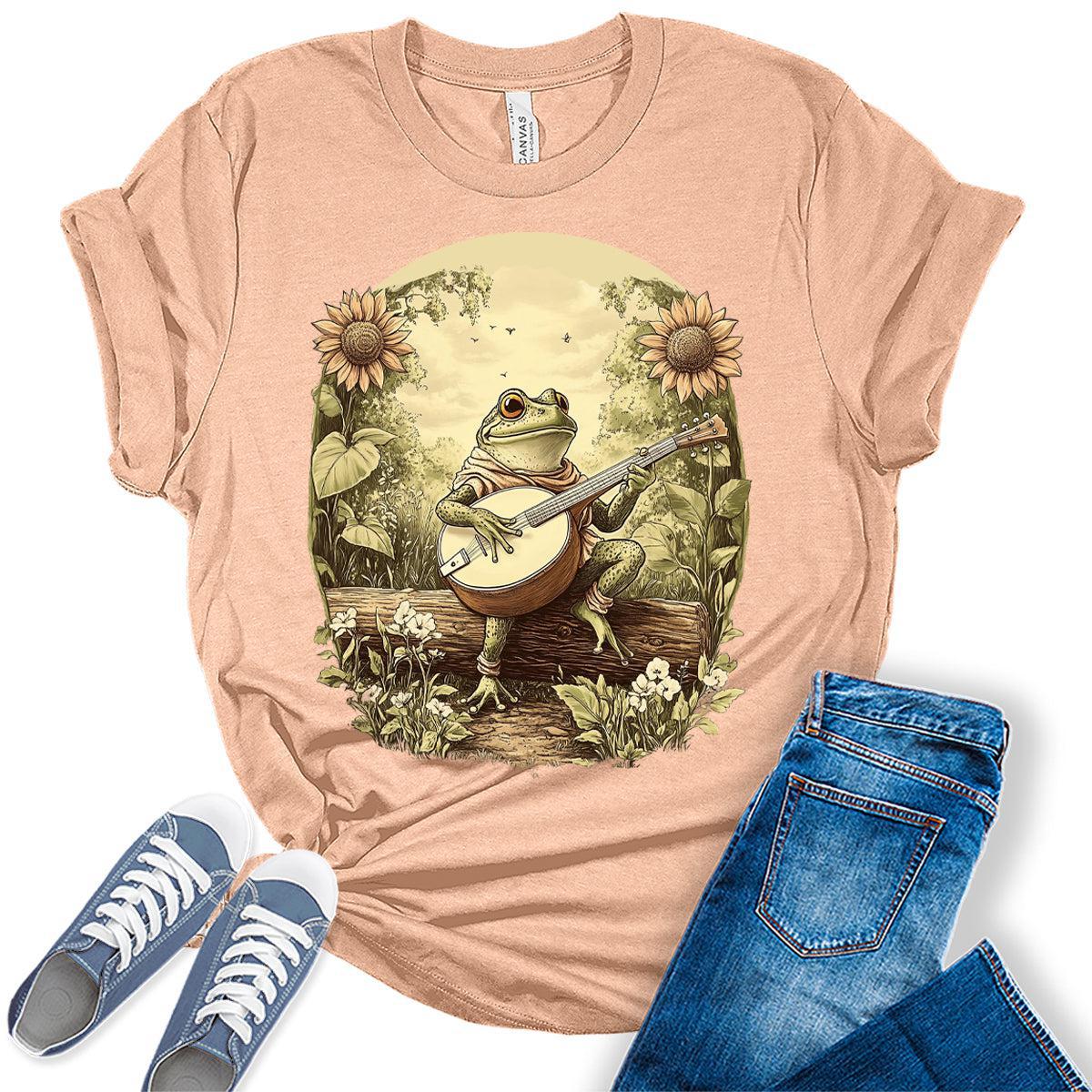 Womens Sunflower Frog T-Shirt