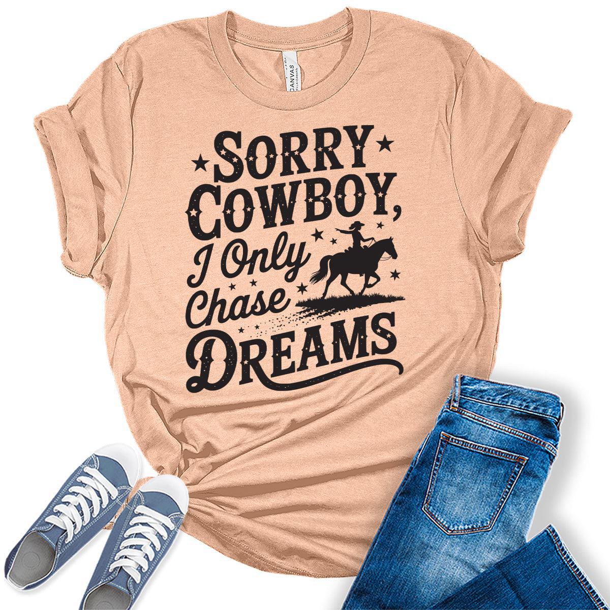 Western Outfit For Women Cowgirl Shirts Rodeo Sorry Cowboy Graphic Tees Bella Plus Sized Tops