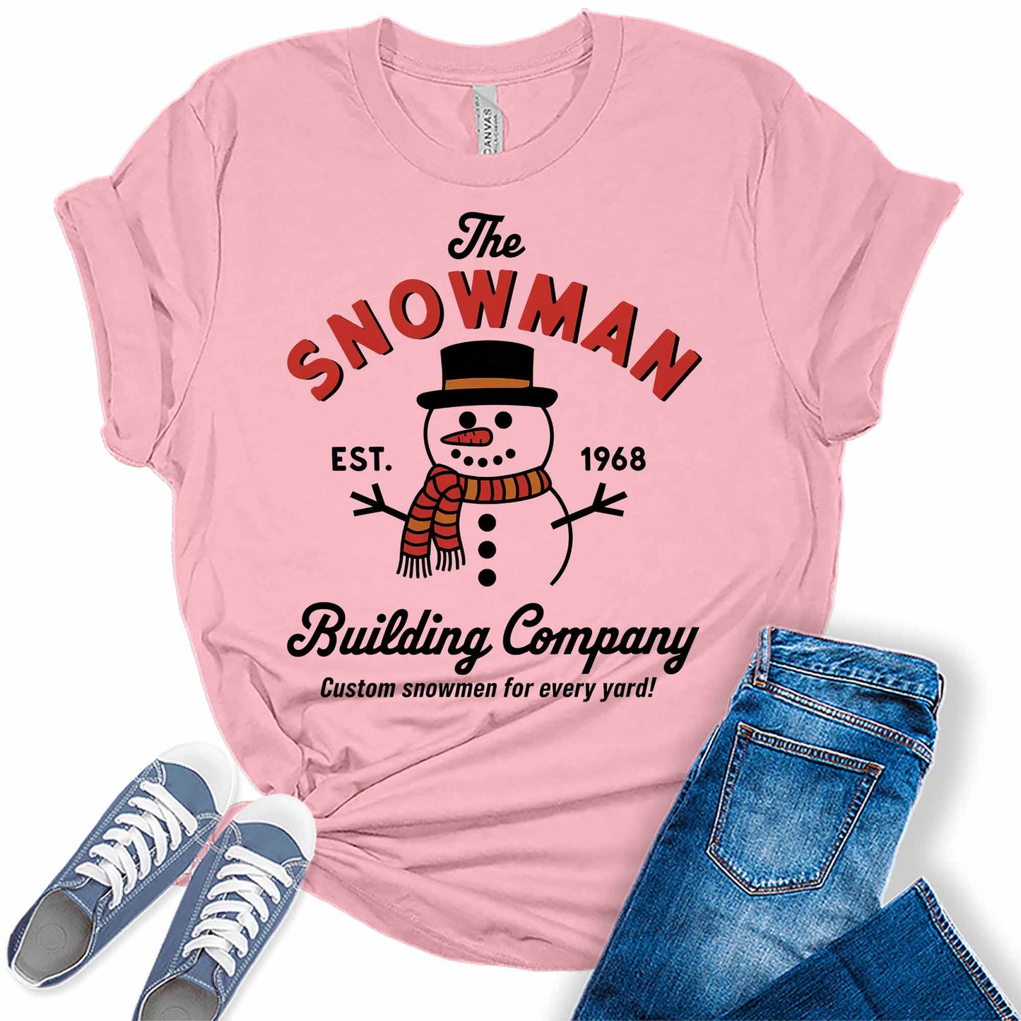 Women's Snowman EST. 1968 Christmas Graphic Tees