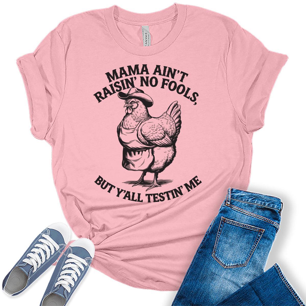 Mama Shirt Western Outfit For Women Mom Shirts No Fools Mother's Day Graphic Tees Bella Plus Sized Tops