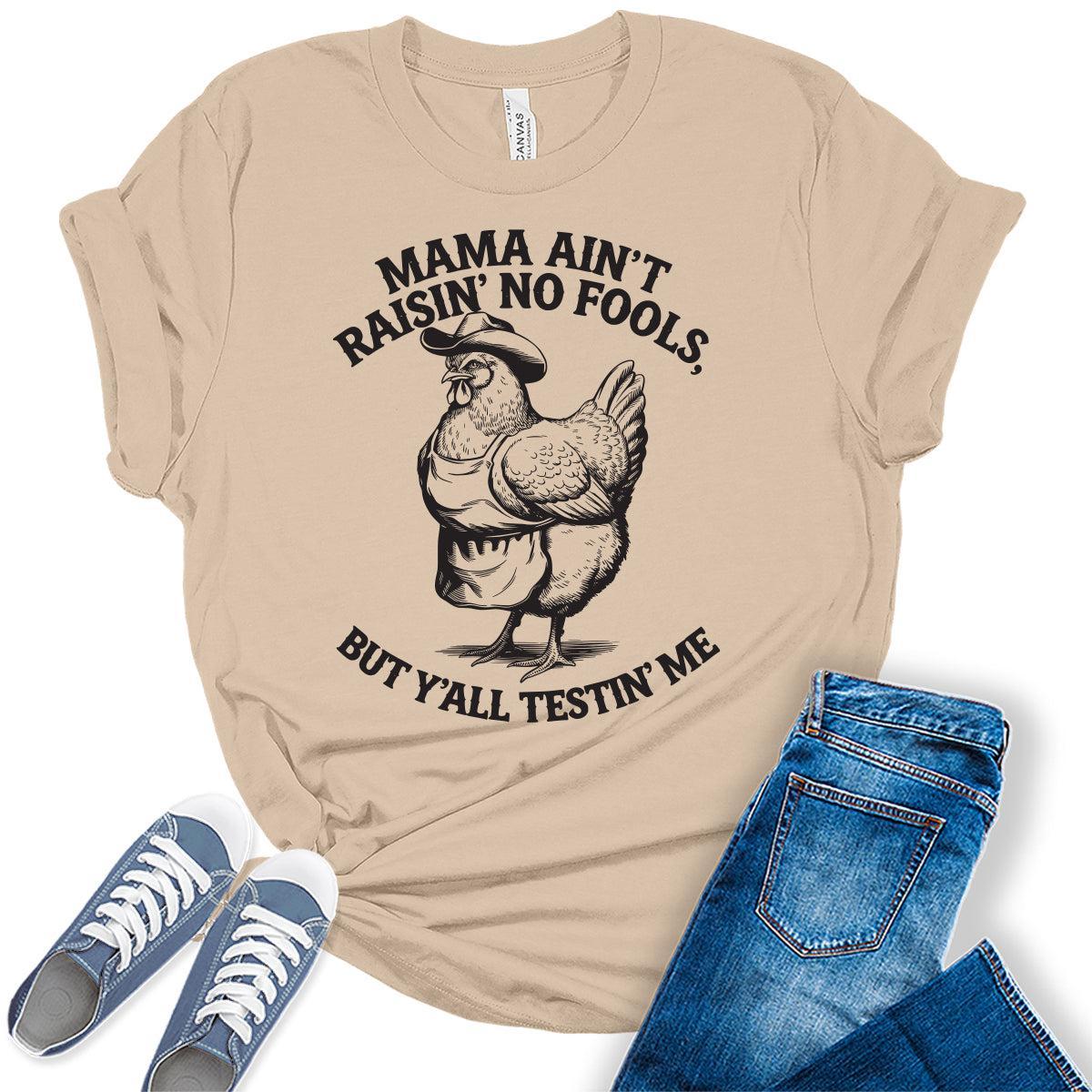 Mama Shirt Western Outfit For Women Mom Shirts No Fools Mother's Day Graphic Tees Bella Plus Sized Tops