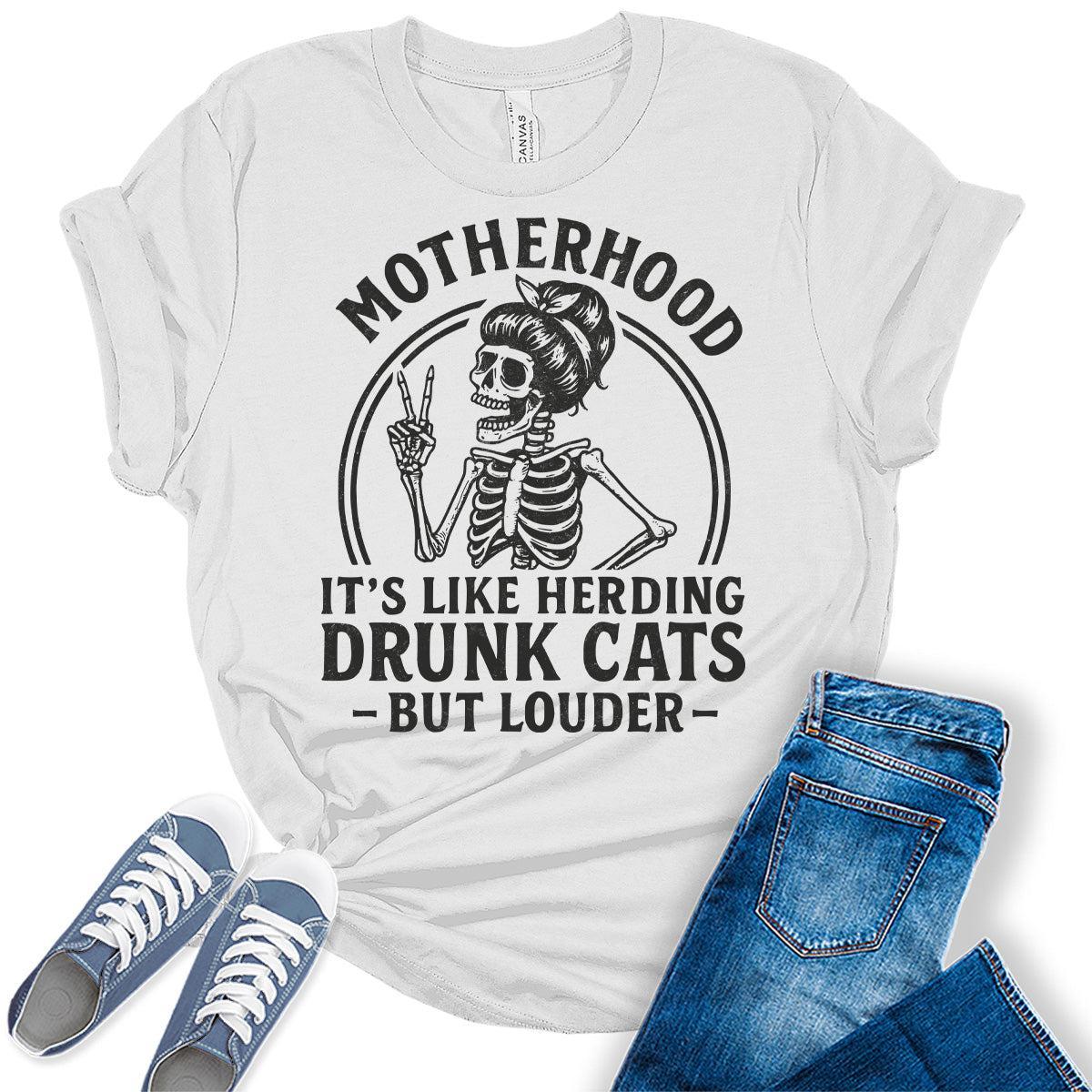 Mom Shirt Funny Womens Motherhood Graphic Tees Bella Plus Size Casual Tops