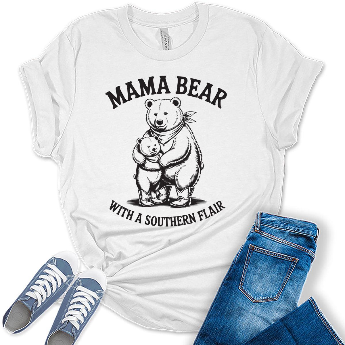 Mama Bear Shirt Western Outfit For Women Mom Shirts Mother's Day Graphic Tees Bella Plus Sized Tops