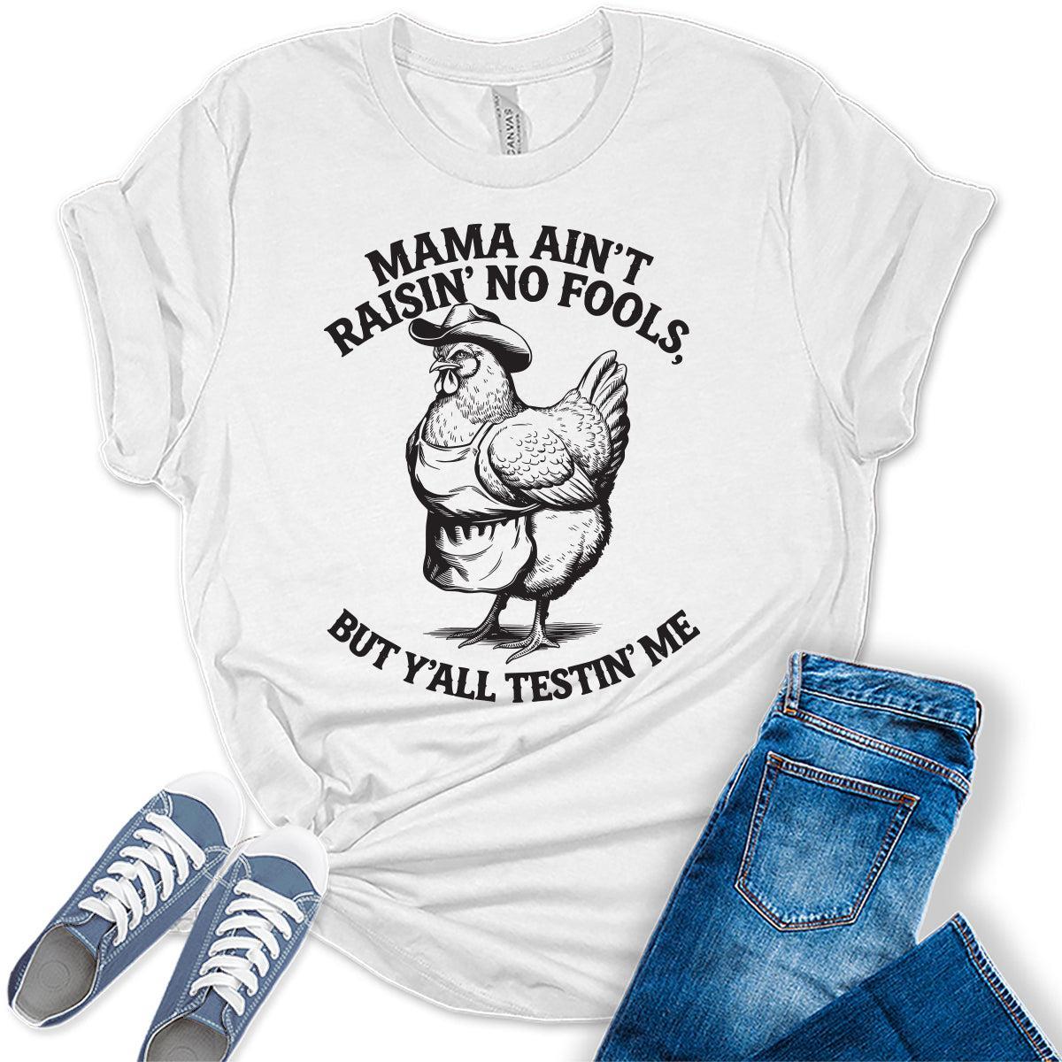 Mama Shirt Western Outfit For Women Mom Shirts No Fools Mother's Day Graphic Tees Bella Plus Sized Tops