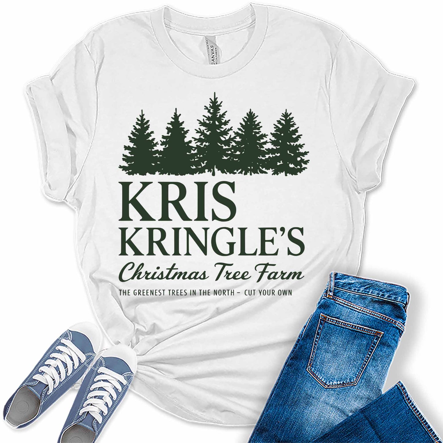 Women's Kris Kringle's Greenest Trees Christmas Graphic Tees