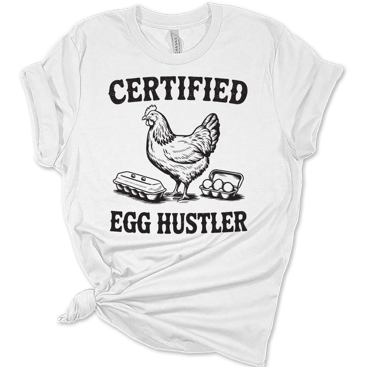 Women's Chicken Shirts Certified Egg Hustler Cute Trendy Casual Graphic Tees Bella Plus Sized Tops