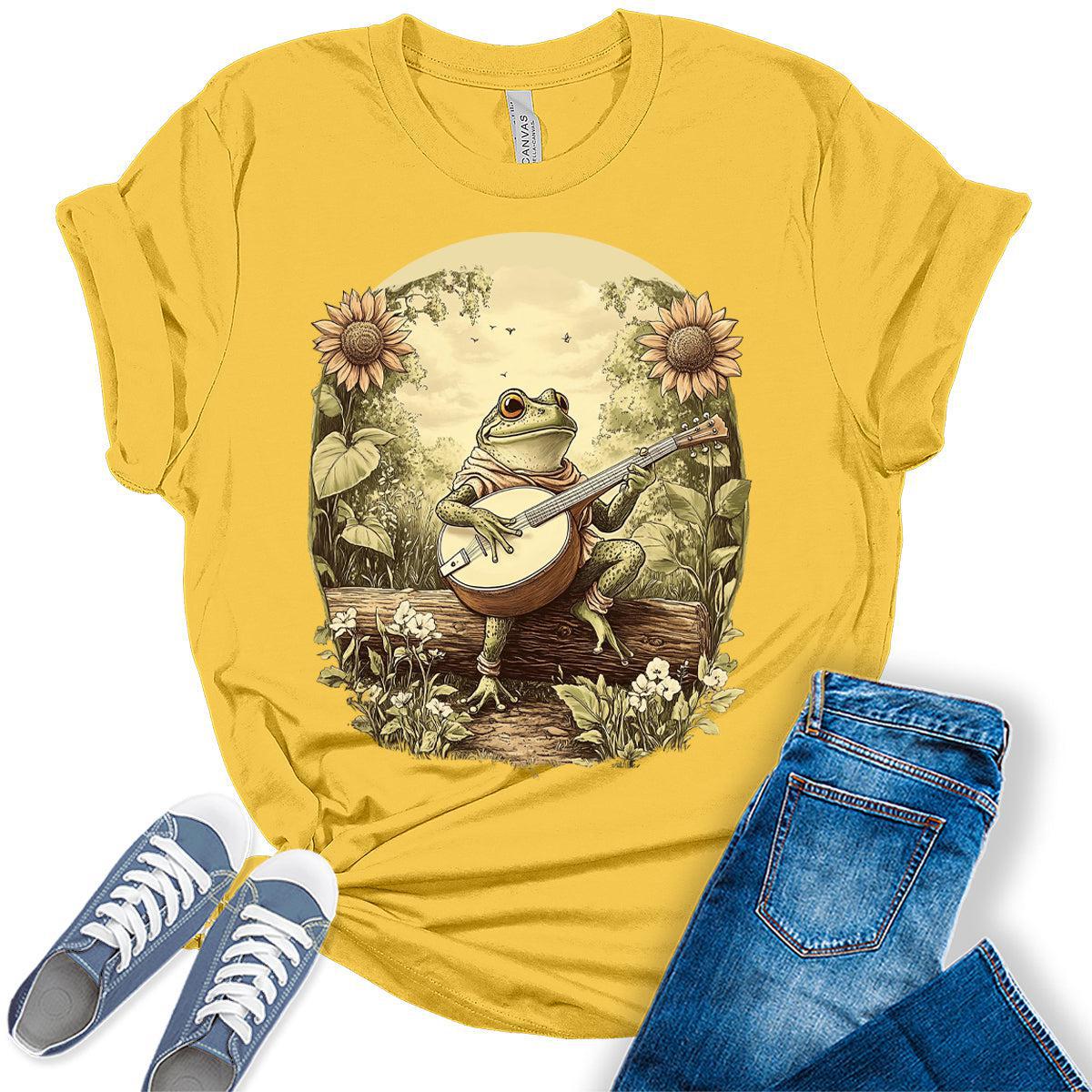 Womens Sunflower Frog T-Shirt
