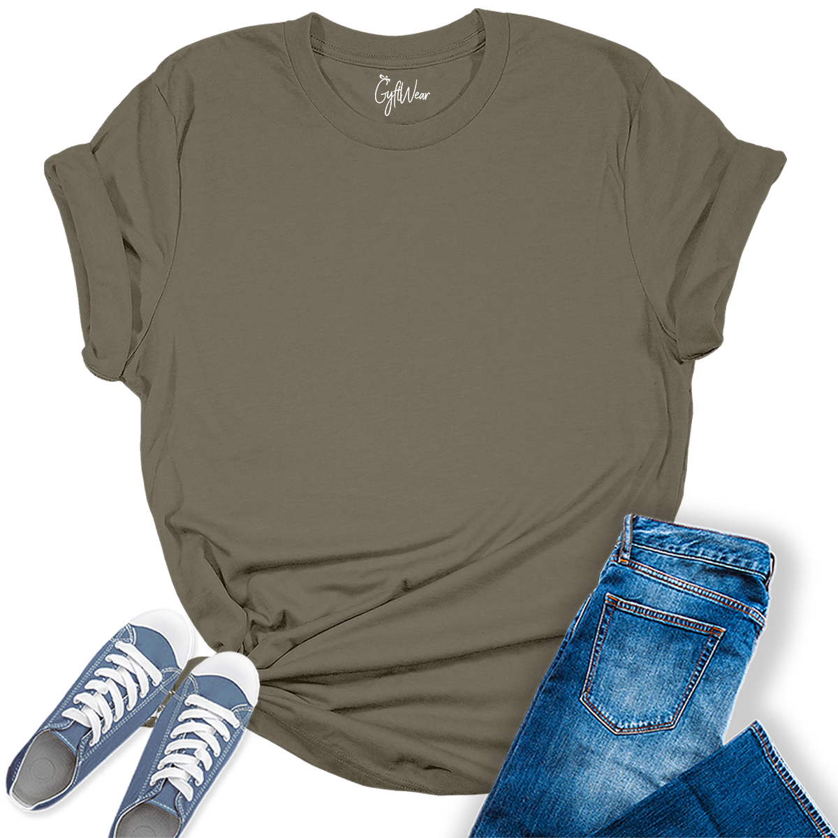 Womens Army T Shirts Premium Casual Short Sleeve Shirts Oversized Tops