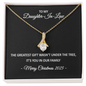 To My Daughter-in-Law – The Greatest Gift Wasn't Under the Tree, It's You in Our Family – Alluring Beauty Necklace Christmas Gift for Her