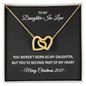 To My Daughter-in-Law – You've Become Part of My Heart – Interlocking Hearts Necklace Christmas Gift for Her
