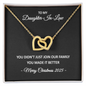 To My Daughter-in-Law – You Made Our Family Better – Interlocking Hearts Necklace Christmas Gift for Her