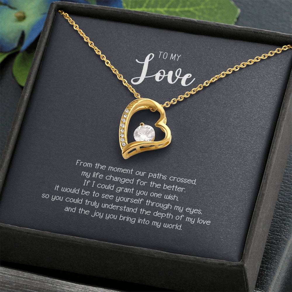 To My Love From The Moment Our Paths Crossed Forever Heart Love Necklace