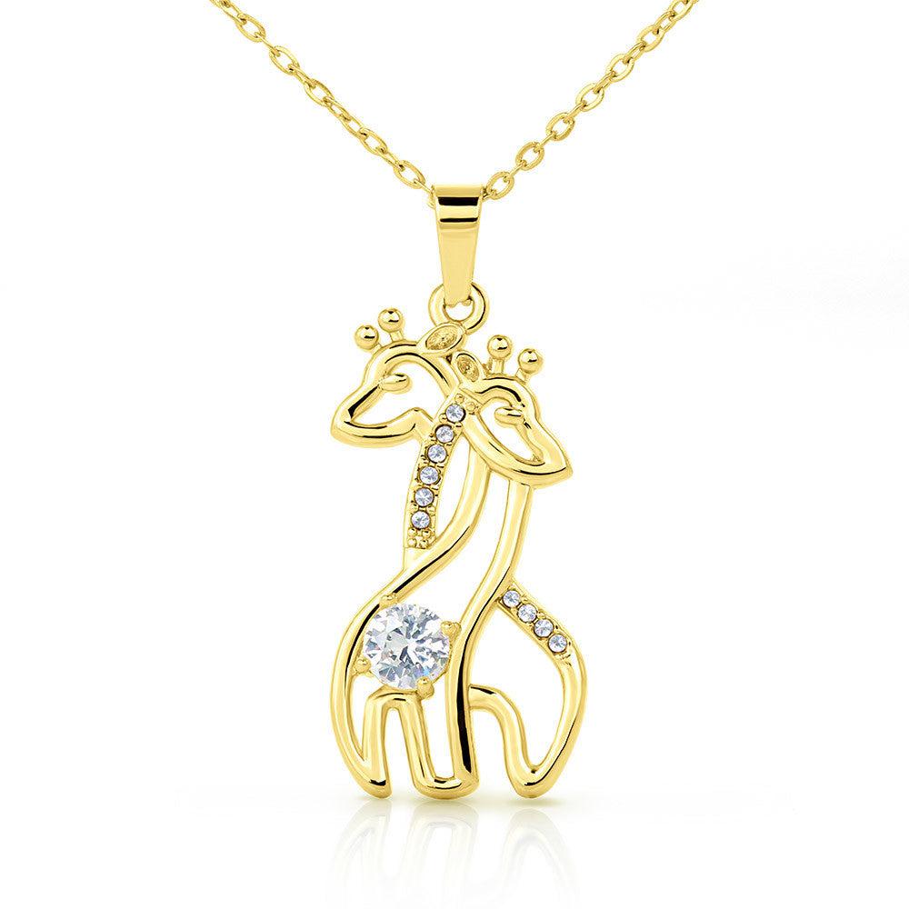 To My Daughter Reach For The Sky Giraffe Gift Necklace