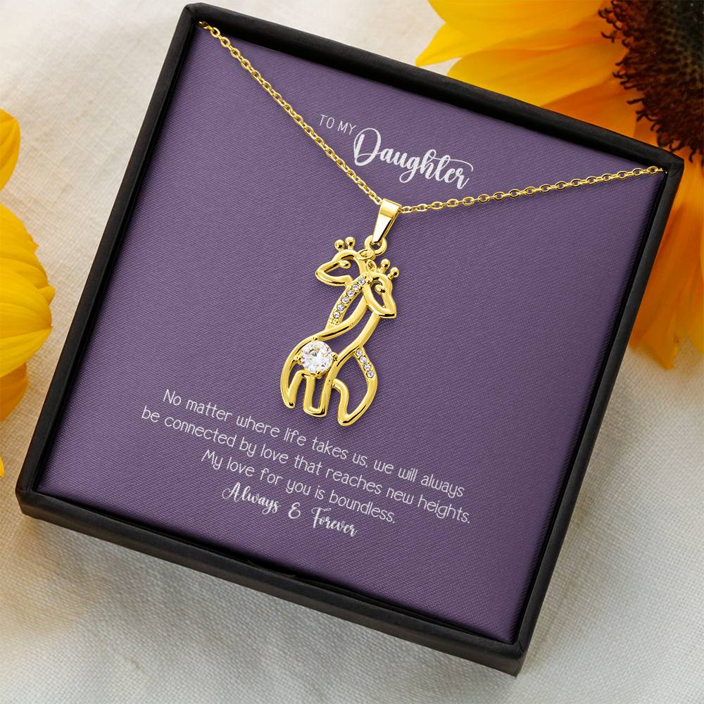 To My Daughter My Love For You Is Boundless Giraffe Gift Necklace