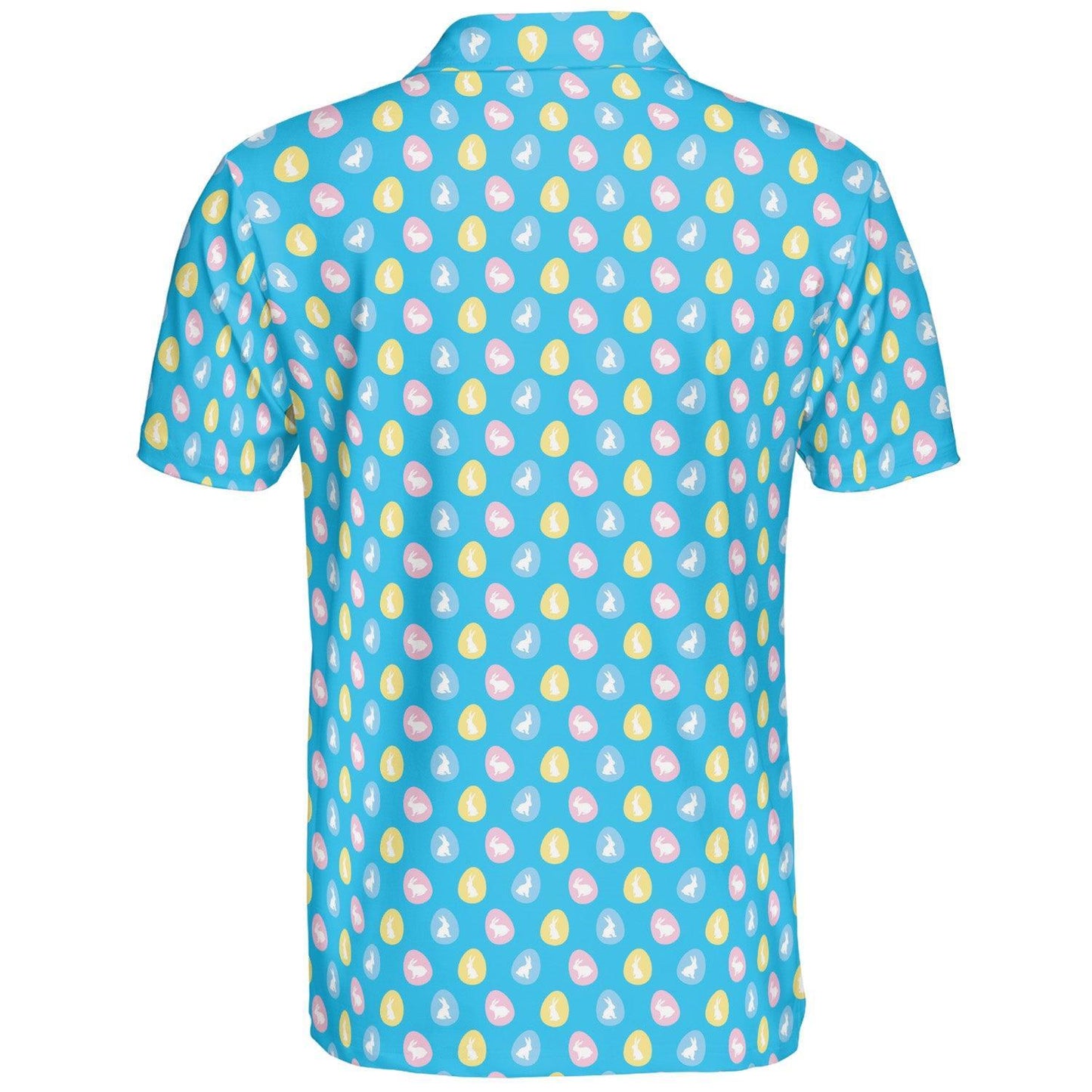 Easter Bunny Egg Polo Golf Shirt for Men Festive Moisture Wicking Short Sleeve Top