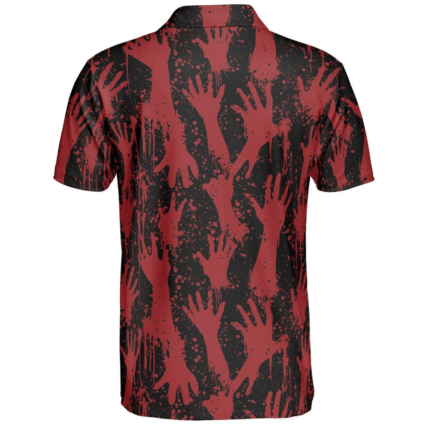 Bloody Zombie Hands Halloween Polo Shirt for Men Moisture Wicking Short Sleeve Golf Top